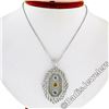 Image 3 : 18kt White Gold 2.15 ctw Aquamarine, Citrine, & Diamond Open Milgrain Pendant Ne