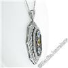 Image 5 : 18kt White Gold 2.15 ctw Aquamarine, Citrine, & Diamond Open Milgrain Pendant Ne