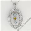 Image 6 : 18kt White Gold 2.15 ctw Aquamarine, Citrine, & Diamond Open Milgrain Pendant Ne