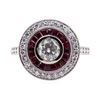 Image 1 : 1.19 ctw Ruby and Diamond Ring - Platinum