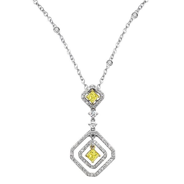 18k Two Tone Gold 1.02CTW Diamond Pendant, (VS1-VS2/G-H)