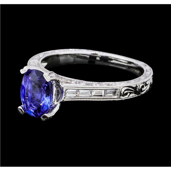 1.41 ctw Sapphire and Diamond Ring - 18KT White Gold