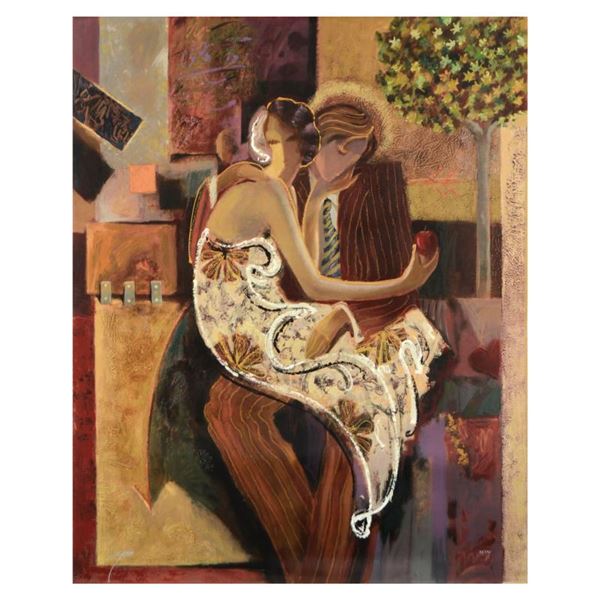 Sabzi, "Adam & Eve" Limited Edition Hand Embellished Serigraph on Canvas, Number