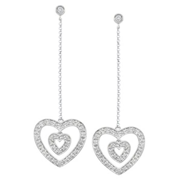14k White Gold 0.38CTW Diamond Earrings, (I1 /I)