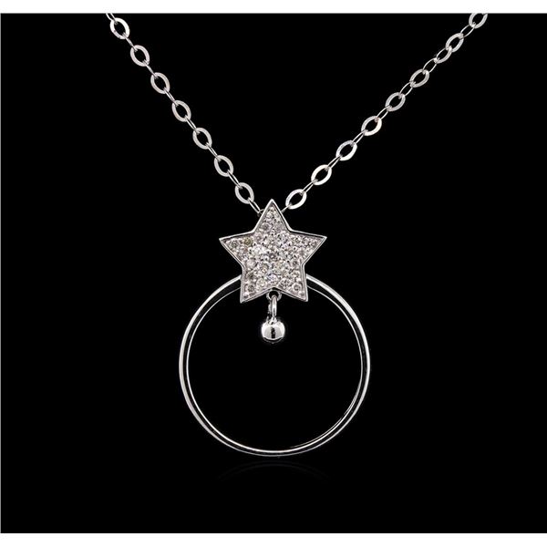 0.16 ctw Diamond Necklace - 14KT White Gold