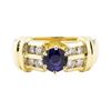 Image 2 : 1.23 ctw Blue Sapphire And Diamond Ring - 14KT Yellow Gold