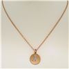 Image 3 : 14K Rose Gold 0.10 ctw Diamond Awareness Ribbon Disc Pendant w/ 16" Rope Chain
