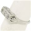 Image 6 : Antique Art Deco 18kt White Gold 0.55 ctw European Cut Diamond Filigree Ring