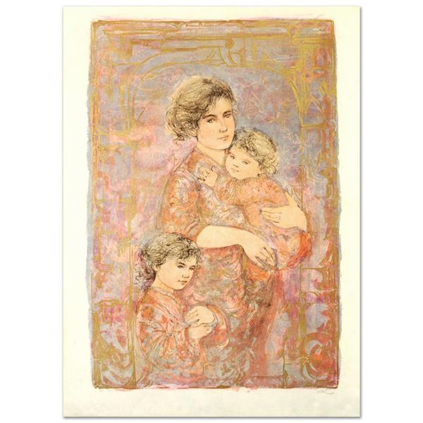 "Mona and Family" Limited Edition Lithograph (25" x 38") by Edna Hibel (1917-201