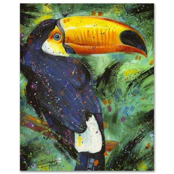 "Toucan" Limited Edition Giclee on Canvas by Stephen Fishwick, Numbered and Sign