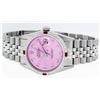 Image 3 : Rolex Mens Stainless Steel Pink Diamond & Ruby 36MM Datejust Wristwatch