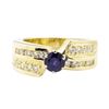 Image 2 : 1.16 ctw Blue Sapphire And Diamond Ring - 14KT Yellow Gold