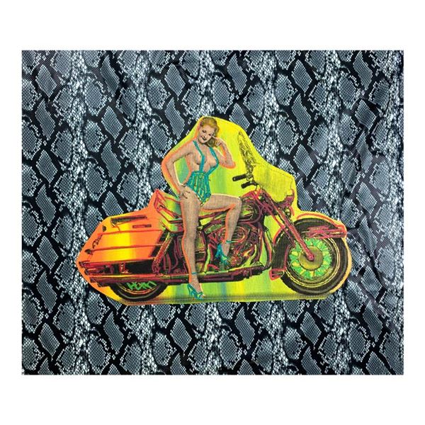 Steve Kaufman (1960-2010), "Biker Gal" Hand Signed and Numbered Limited Edition