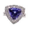 Image 1 : 4.79 ctw Tanzanite and Diamond Ring - 18KT White Gold