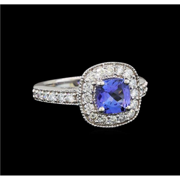 14KT White Gold 1.23 ctw Tanzanite and Diamond Ring