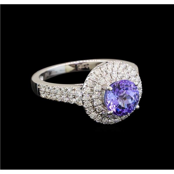 18KT White Gold 1.37 ctw Tanzanite and Diamond Ring