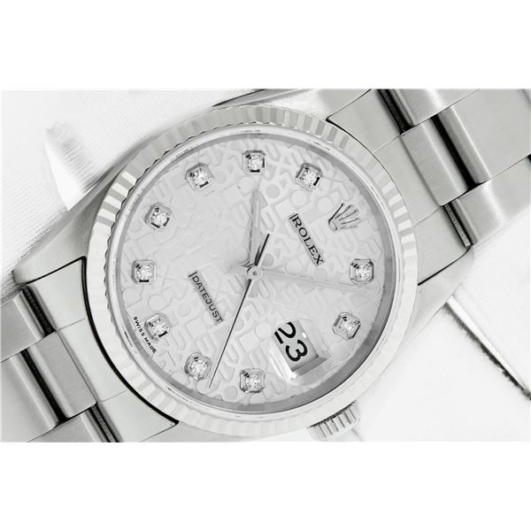 Rolex Stainless Steel DateJust Original Silver Jubilee Diamond With Rolex Box &