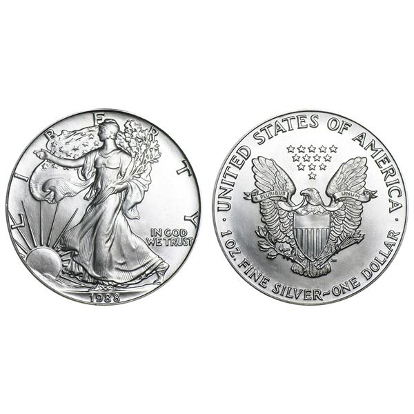 1988 American Silver Eagle .999 Fine Silver Dollar Coin