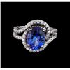 Image 2 : 3.00 ctw Tanzanite and Diamond Ring - 14KT White Gold