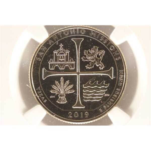 2019-W SAN ANTONIO QUARTER NGC MS64 FIRST "W"