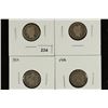 Image 1 : 1898, 1910, 1912 & 1916 BARBER DIMES