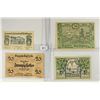 Image 1 : 4 ASSORTED GERMAN NOTGELDS 2-10 & 2-20 HELLERS