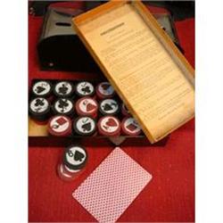 Checker Rummy  c 1946 with wooden chips