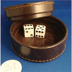 Chinese Dice Box, H.C. Evans, leather