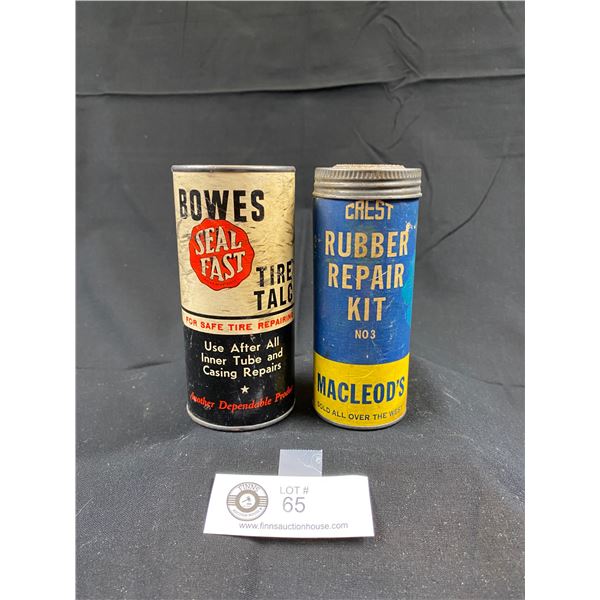 Vintage Bowes Seal Fast And Crest Maclouds Rubber Repair Kits, Both Empty