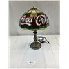Image 1 : Nice Reproduced Coca-Cola Stained Glass Table Lamp