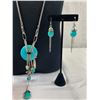 Image 2 : Nice Jewelry Lot Of Necklace, Earrings and Sterling Silver Ring All In Blue Stone
