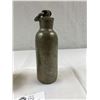 Image 3 : Vintage Cast Bank With Key, Lock Needs Repair Plus Metal Bottle