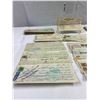 Image 2 : Nice Vintage/Antique Lot Of Cancelled Cheques With Stamps On Them