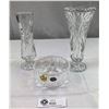 Image 1 : 2 Vintage Crystal Vases, 8"T And Czech Belfor Crystal Bowl, Vintage Toby Mugs And Pin Dish, 3 Royal 