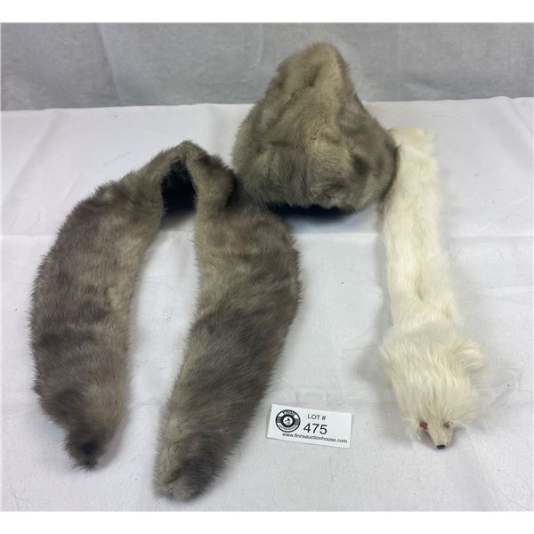 Vintage Fur Hat Plus Weasel Fur, Etc.