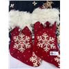 Image 2 : Nice Vintage Christmas Lot Of Stockings With Bells, Decorations, Etc.