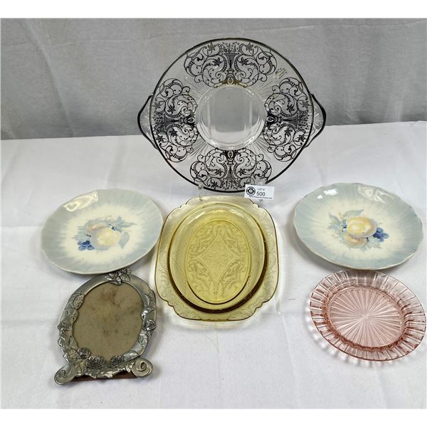 Nice Vintage Lot Of Antique And Vintage Dishes Plus Picture Frame