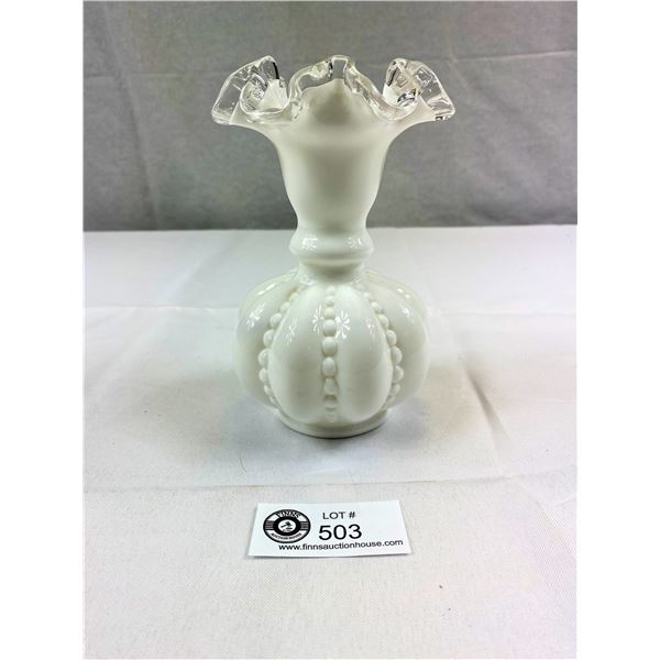 Nice Vintage Fenton Vase With Ruffle Edges