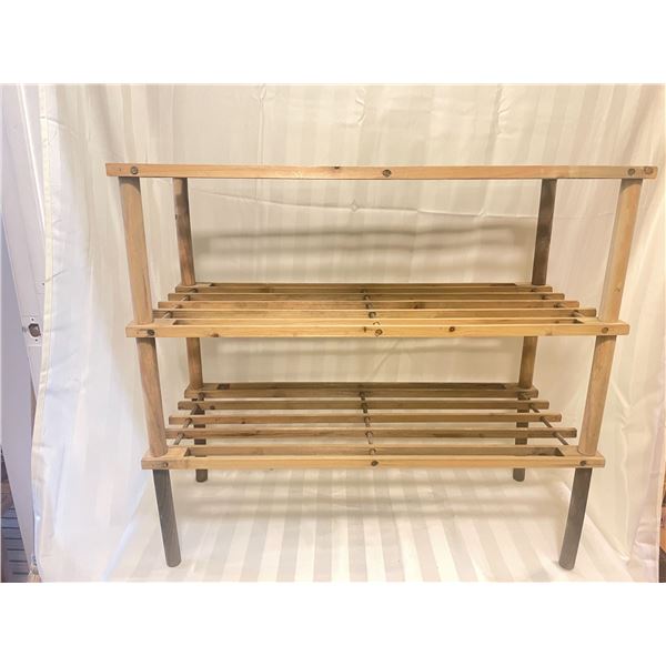 Wooden shoe rack