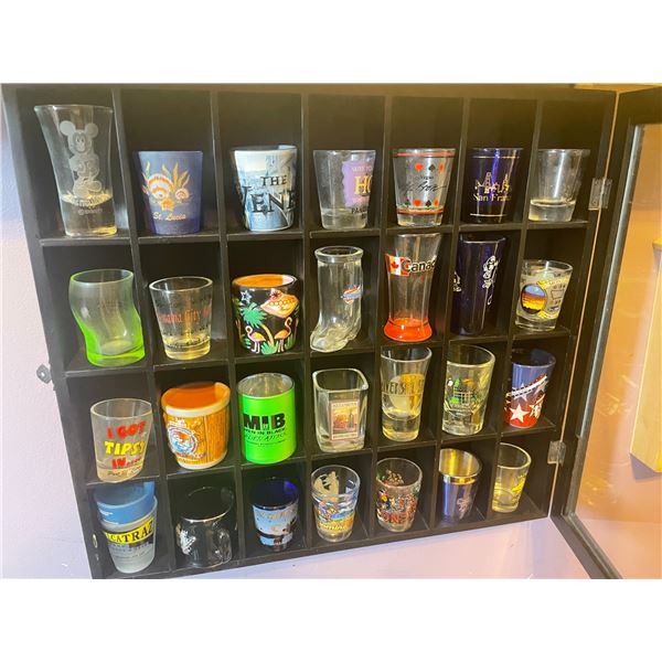Shot Glass Collection and Display Case