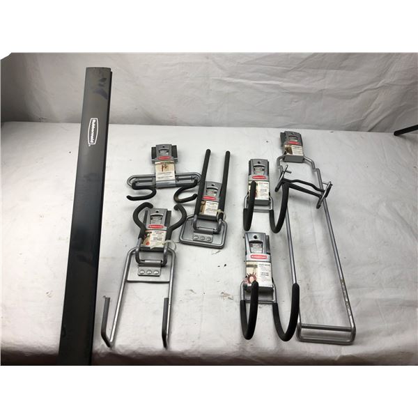 Rubermaid Hooks and Railing.