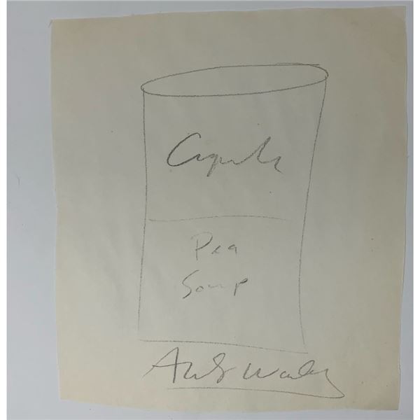 Signed Andy Warhol Pea Soup Can Sketch