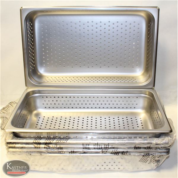 BOX OF 6 NEW FULL SIZE 4" DEEP PERFORATED