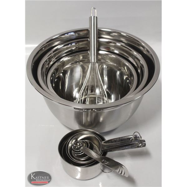 NEW 12 PIECE STAINLESS STEEL MIX & MEASURE SET