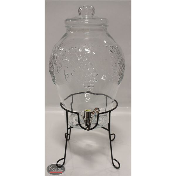 NEW 6L GLASS COUNTER TOP BEVERAGE DISPENSER W/