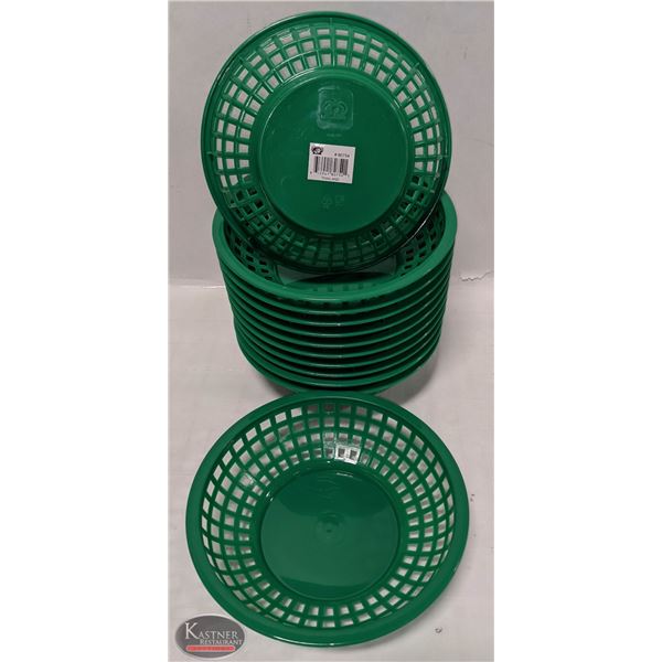 LOT OF 12 NEW JOHNSON ROSE 8" GREEN ROUND SERVING