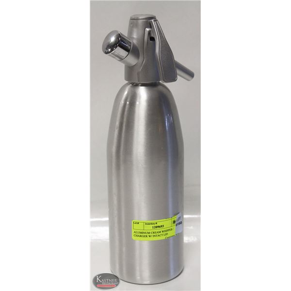 ALUMINUM CREAM WHIPPER / CHARGER W/ INTACT LID