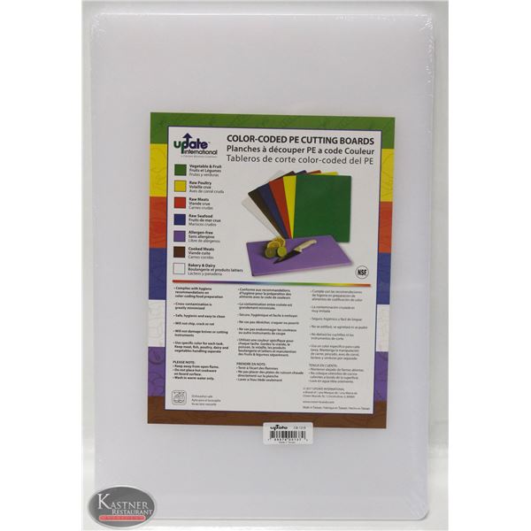 WHITE POLY CUTTING BOARD 12 X 18 X 1/2"