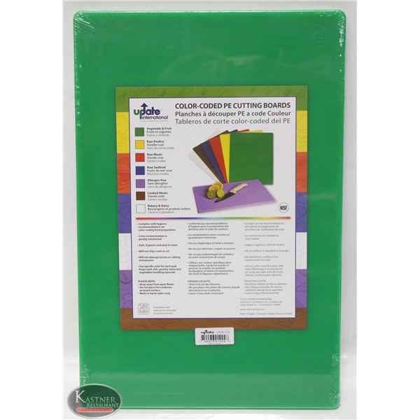 GREEN POLY CUTTING BOARD 12 X 18 X 1/2"