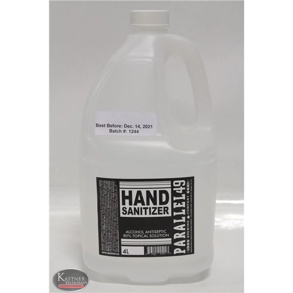 4L BOTTLE OF PARALLEL 49 HAND SANITIZER